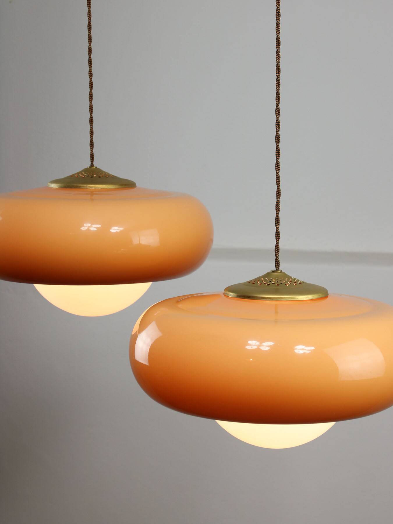 Space Age Brown Pendant Lamp from Guzzini, 1960s
