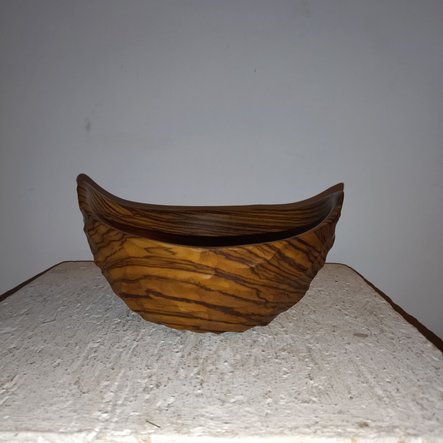 Brutalist monoxyl wood cutting