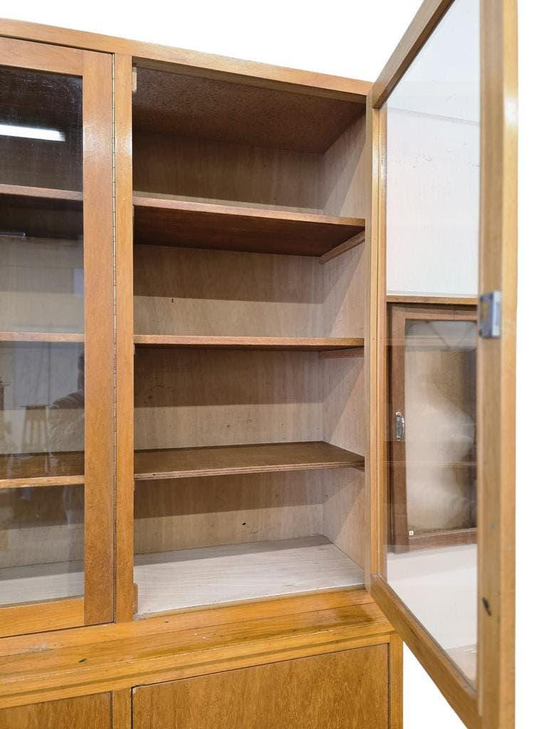 XL vintage wooden display cabinet / sideboard / wall unit