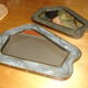 Pair of mirrors around 1950 in Tin and copper 28x35cm