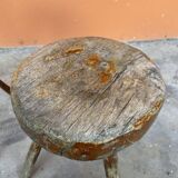 Paire de tabourets de ferme antique 1900s