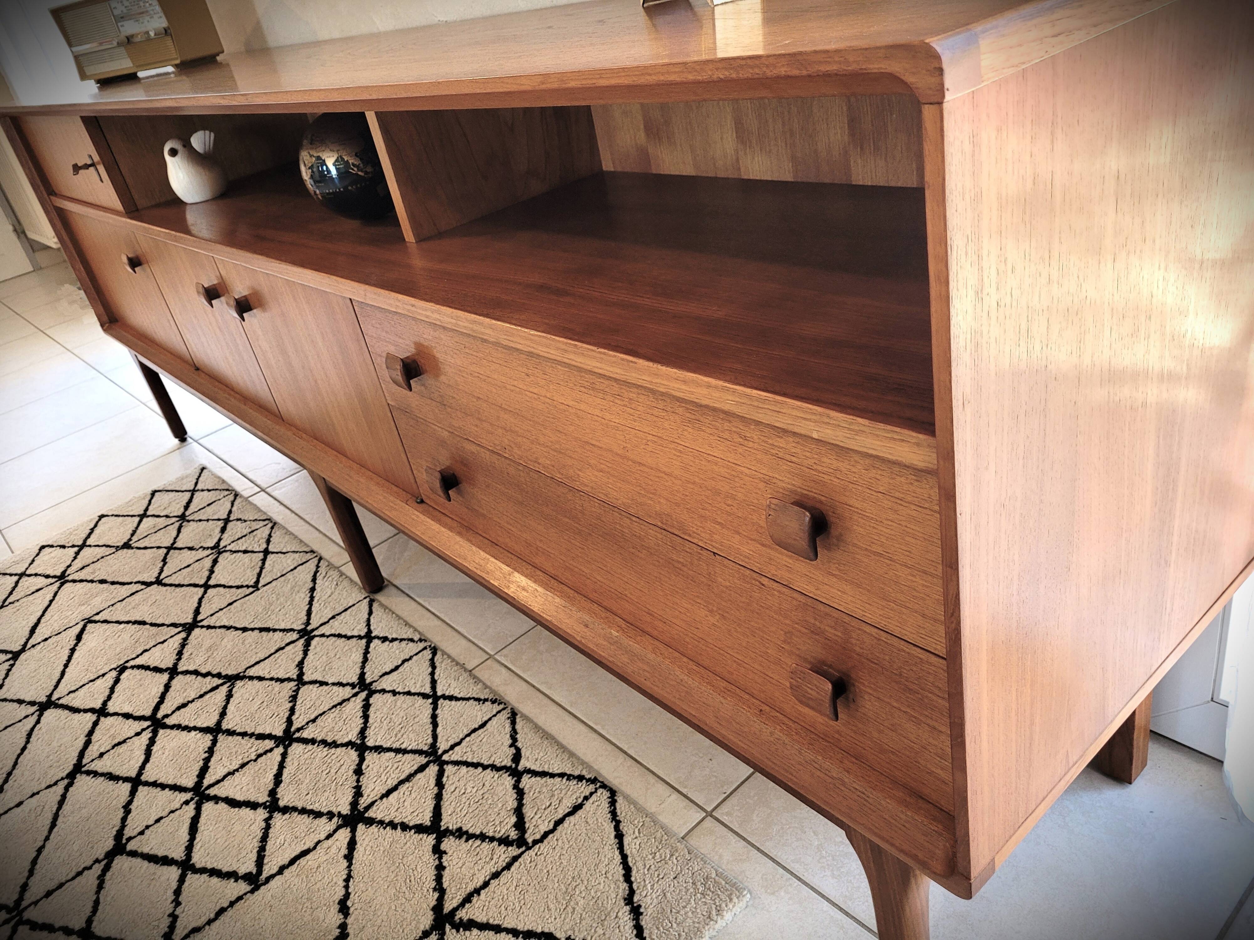 Scandinavian design sideboard in vintage teak