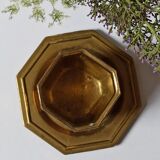 Varnished brass pot on saucer from the 80s