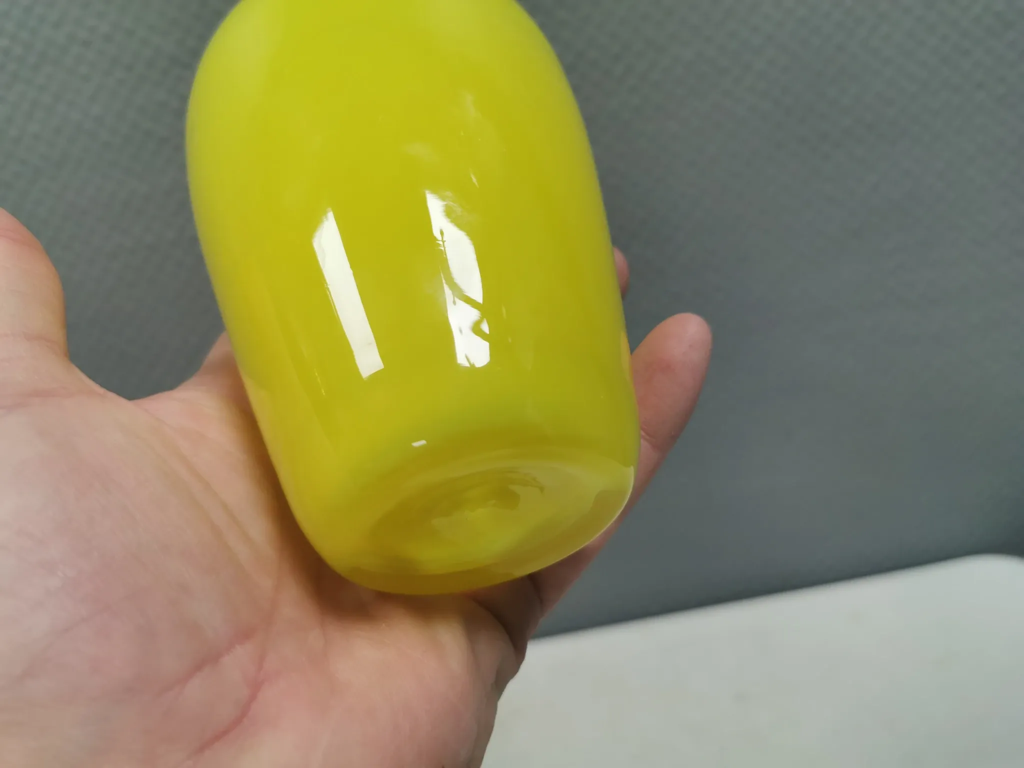 Swedish glass vase from the 1980s in a lovely yellow colour.