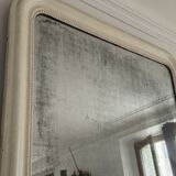 Very large white Louis Philippe mirror 145cm patinated vintage old