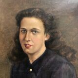 Oil portrait of a young girl by Paul Hulin