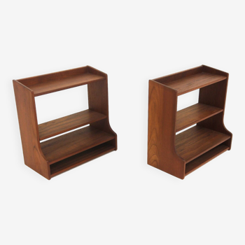 Set of 2 Scandinavian wall-mounted bedside tables, Sweden, 1960