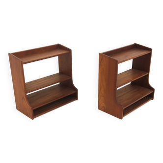 Set of 2 Scandinavian wall-mounted bedside tables, Sweden, 1960