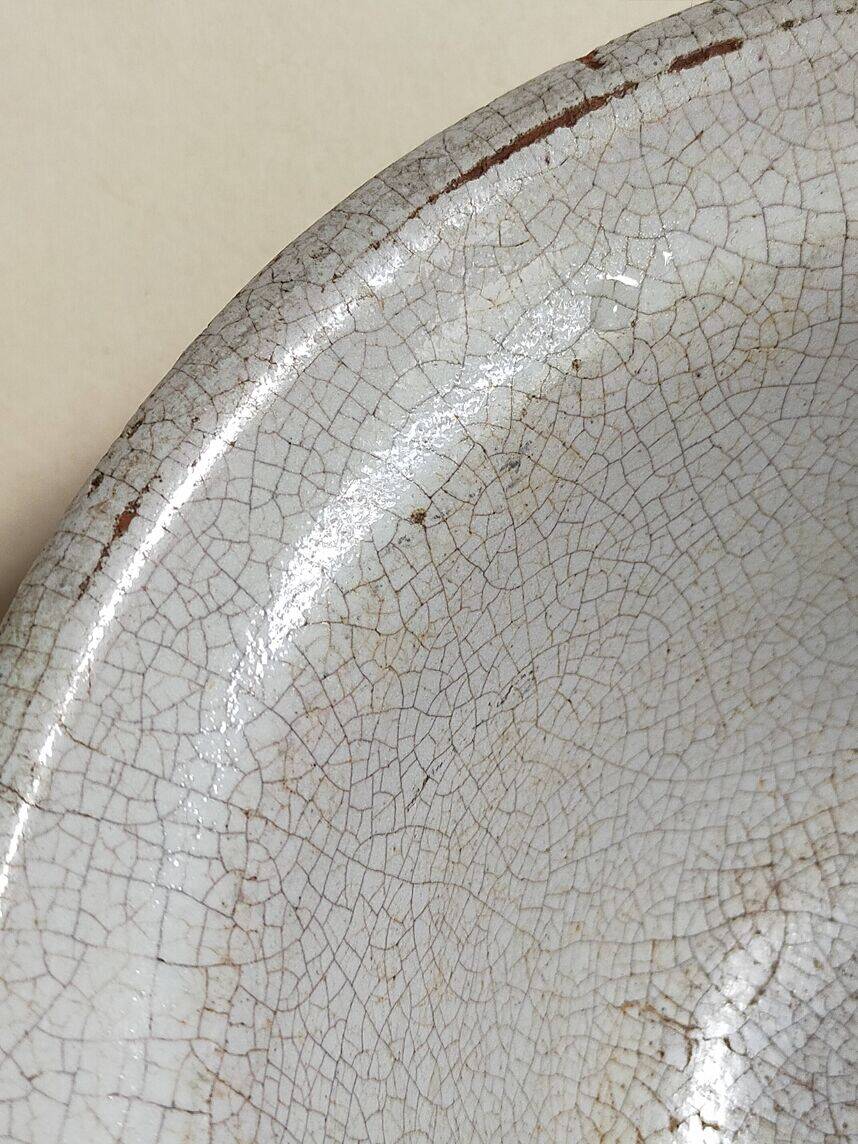 19th century enamelled earthenware salad bowl