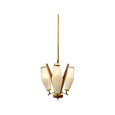 Suspension italien en verre opalin des années 1950