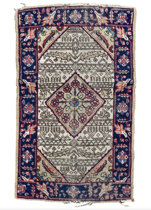 Antique Tabriz carpet 126x76cm