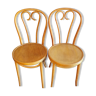 Pair of curved wooden bistro chairs