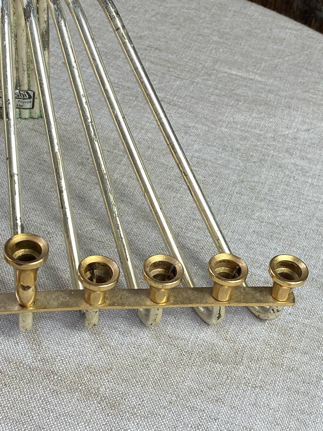 Menorah, nine-branched candlesticks, Karshi, 1960
