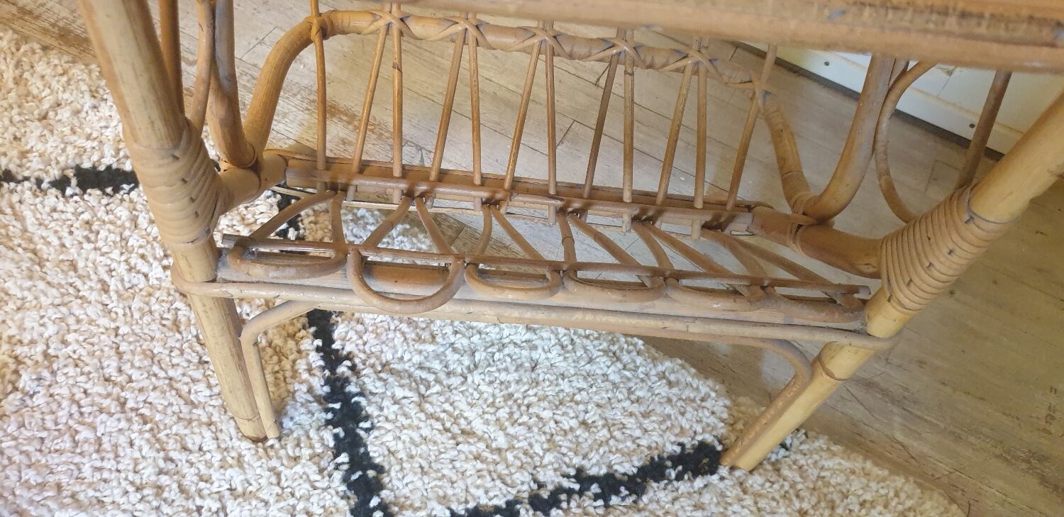 Rattan bedside table