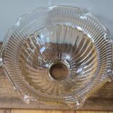 Vintage pressed molded amber glass lamp globe