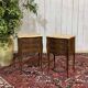 Pair of bedside tables in Louis XV style made of rosewood, oak, and marble top.