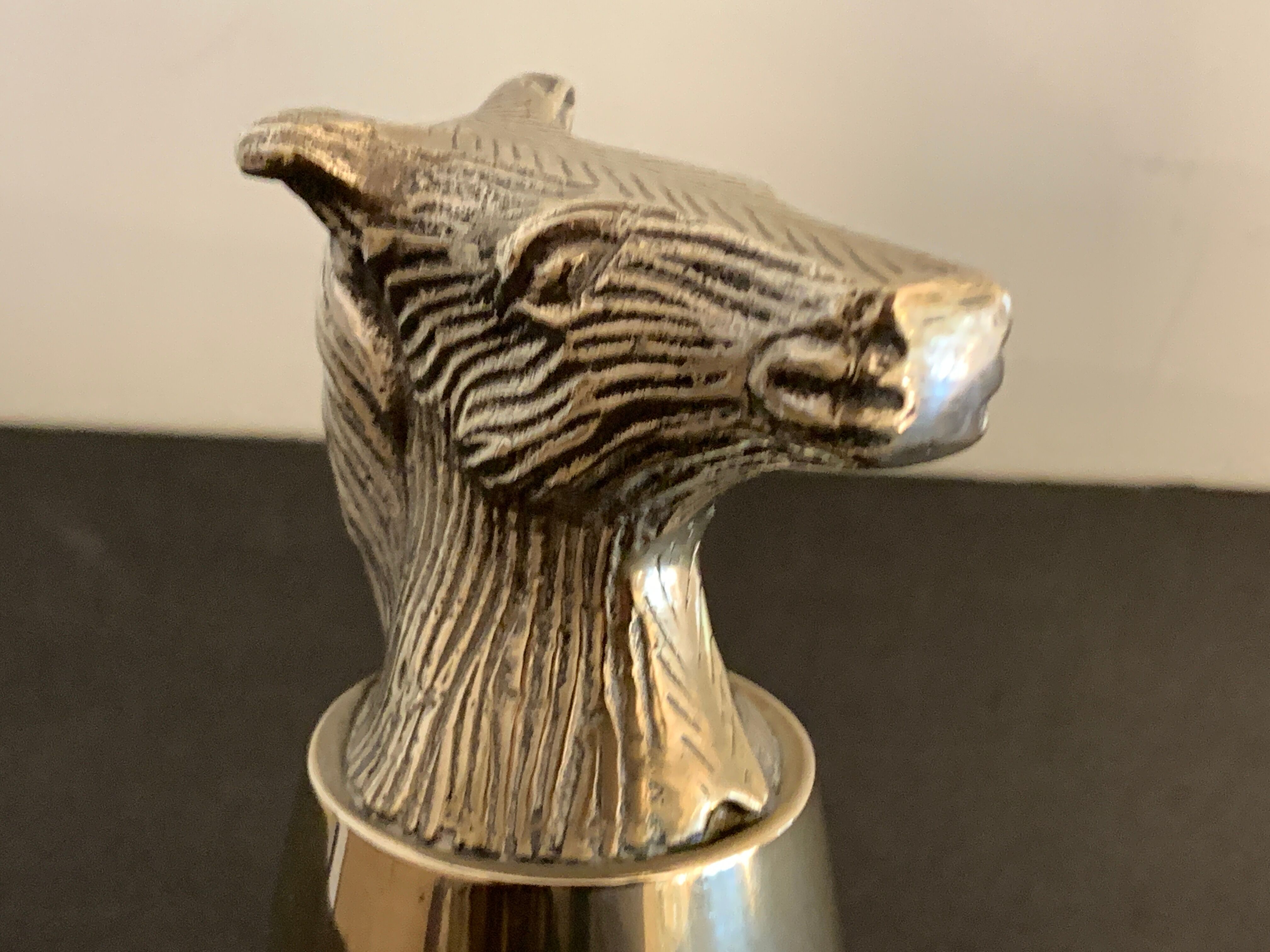 Glass or stirrup cup Gucci horse metal silver