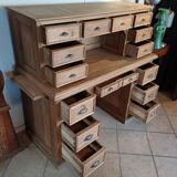 Antique desk with 15 drawers, professional furniture.