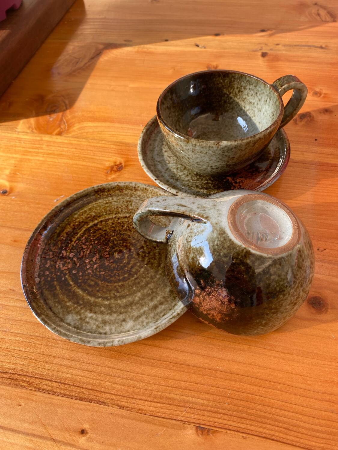 Stoneware mug duo