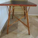 Wooden, bamboo and rattan game table, 1960s