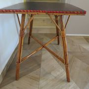 Wooden, bamboo and rattan game table, 1960s