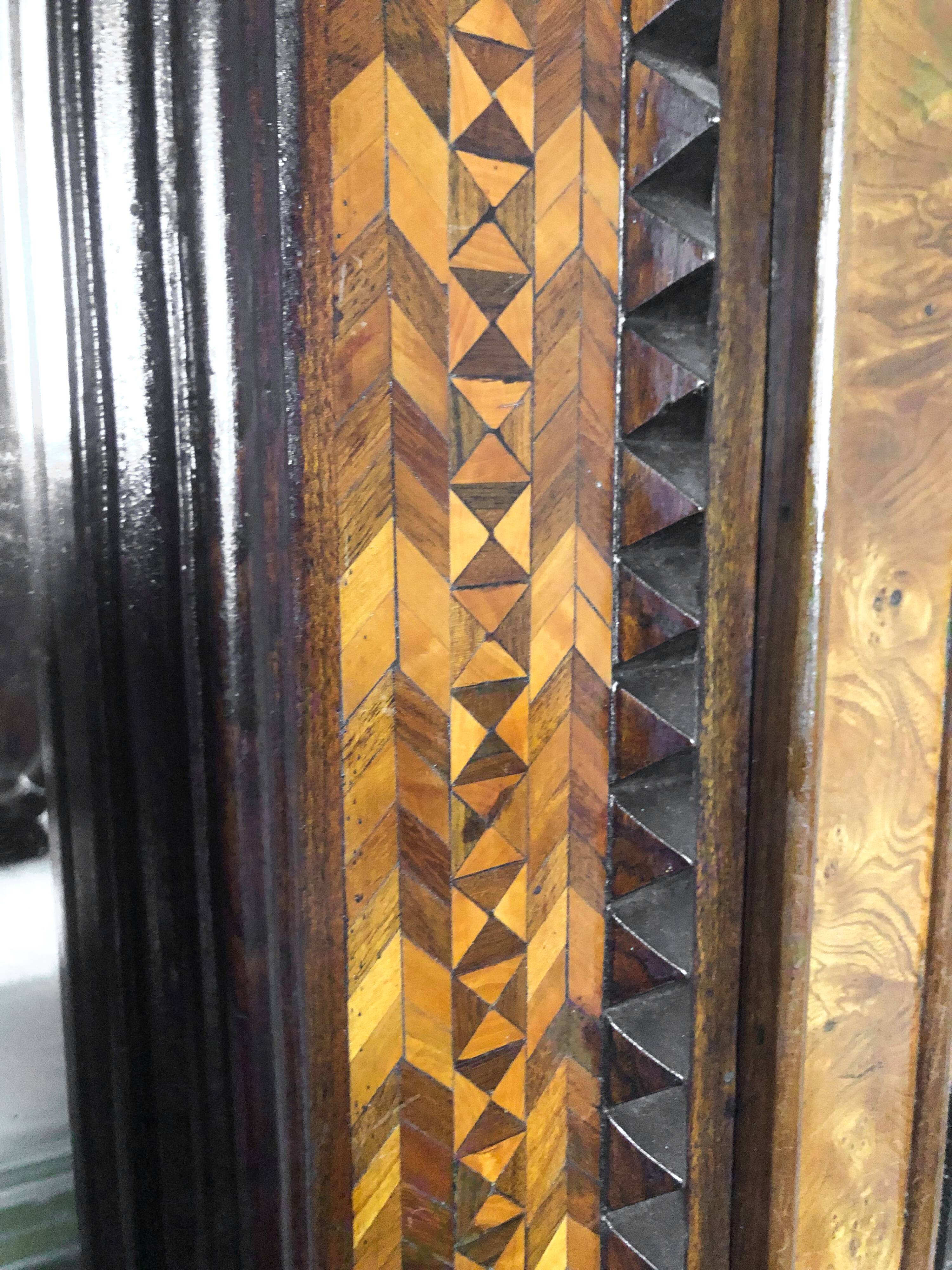 Unique model craftsman's cabinet, cabinetmaker's cabinet, 3-door cabinet, French marquetry furniture