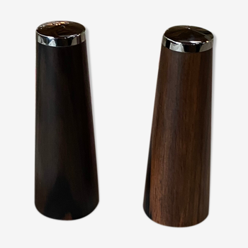 Salière et poivrière en bois exotique