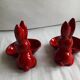 A set of 2 vintage storage compartments in the shape of rabbits