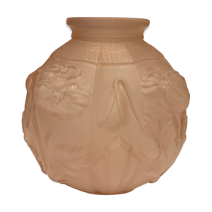 vase boule rose en pâte - verre