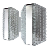 Pair of wall lamps by Kaiser Leuchten, frosted glass, Germany, 1960