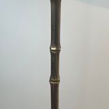 Bronze floor lamp in faux-bamboo style by the Baguès house.