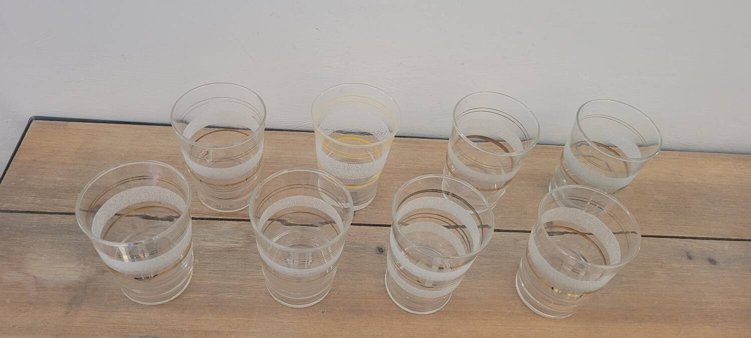 Set de 8 verres à eau 50's
