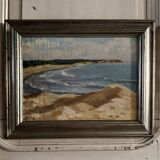 Oil on panel by M. Suilhor, beachfront, 20th century