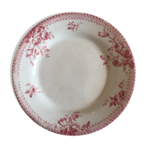 Plate faience of Gien to rose Pomponette design