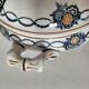 Antique Saint-Amandinoise tureen, blue and ochre decoration 6523, 1900-1920
