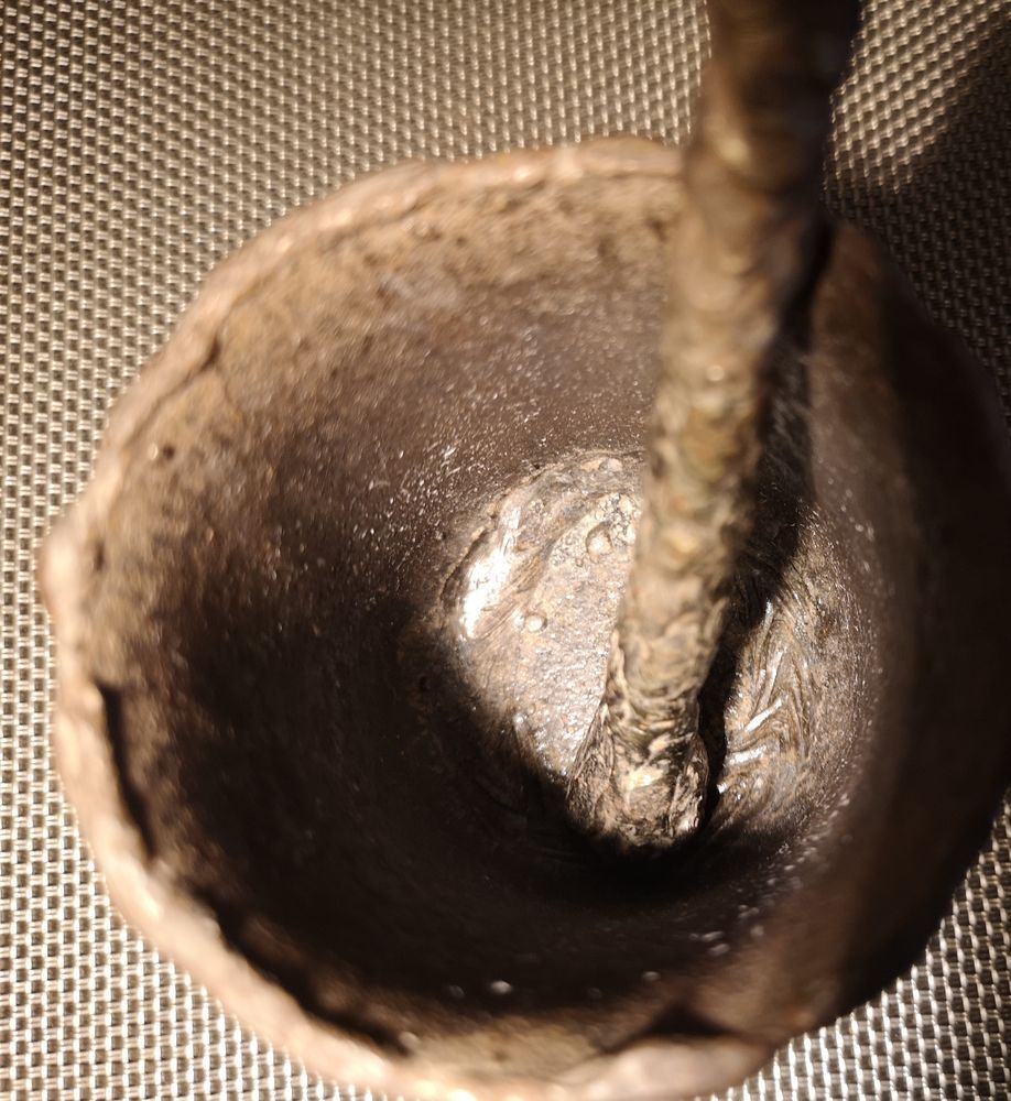 Patinated bronze spice mortar and pestle irregularly shaped - 1970s