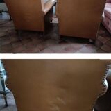 Pair of leather club armchairs
