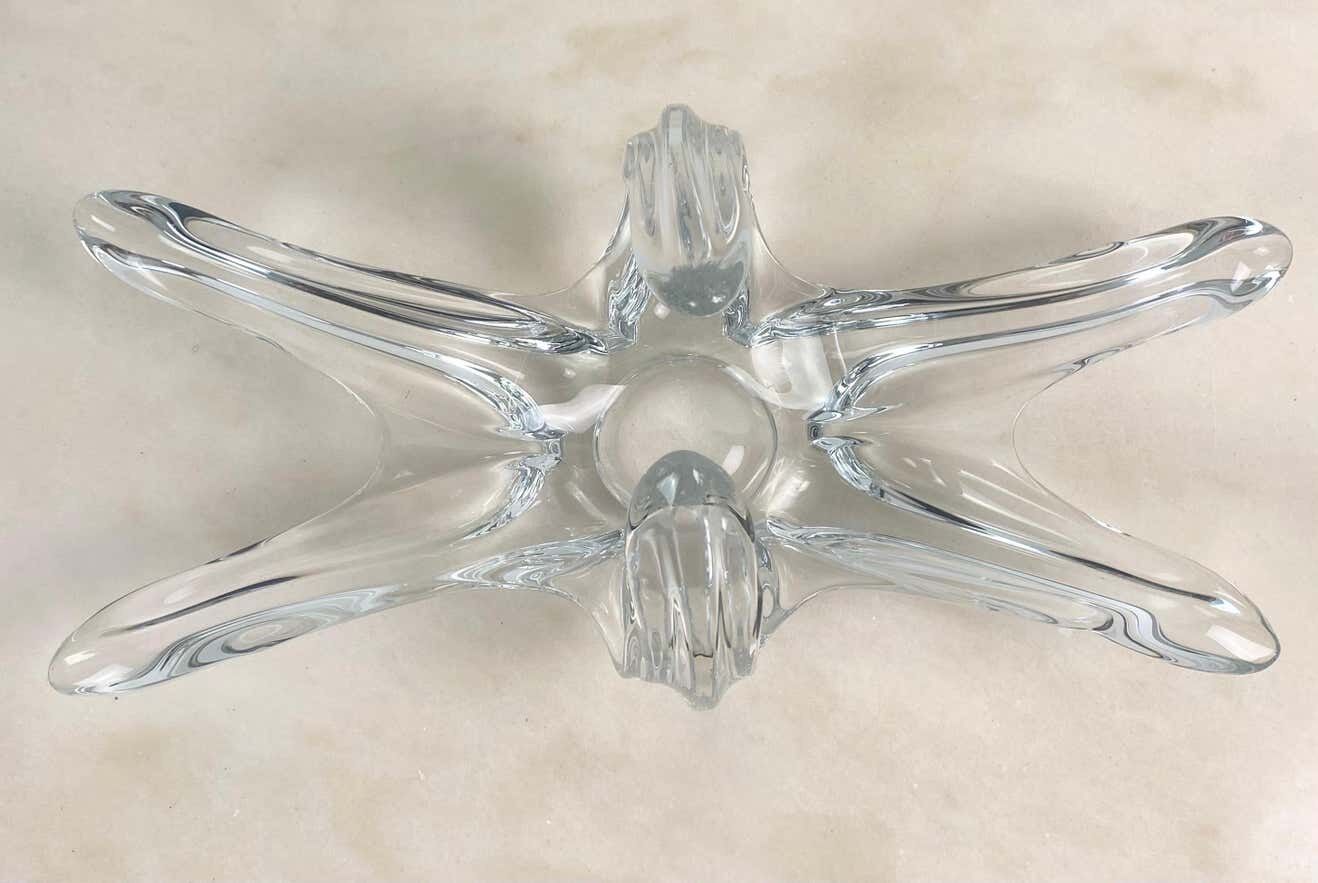 Adorable fruit bowl or centerpiece or flower bowl in translucent crystal - 1960