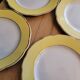 6 flat plates Lunéville Daffodil yellow and golden vintage