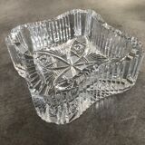 Ashtray crystal cup with patterns of massive square shape 16 cm