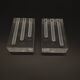 Duo Vase Bloc Résine Lucite Triple Cheminée Plexiglas Design Postmoderne