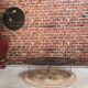 Vintage 70's oval coffee table in glass and chrome