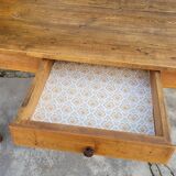 Old rustic farm table, one drawer - 1m30