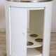 Space Age White Bar Cart On Wheels With Sliding Door, 1960s