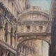 Venise Le Pont des Soupirs, Peinture à l'huile sur toile, Italie 20e siècle, Signé C. Rizzi