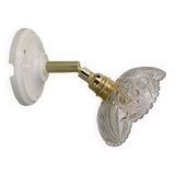 Vintage chiseled glass lampshade wall light - tableware collection -