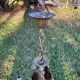 Bronze chandelier with grapevines of amber purple crystal color 6 branches