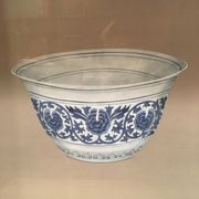Ming blue and white pottery, hand-painted.