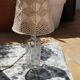 Table lamp - glass foot and hook lampshade 70s