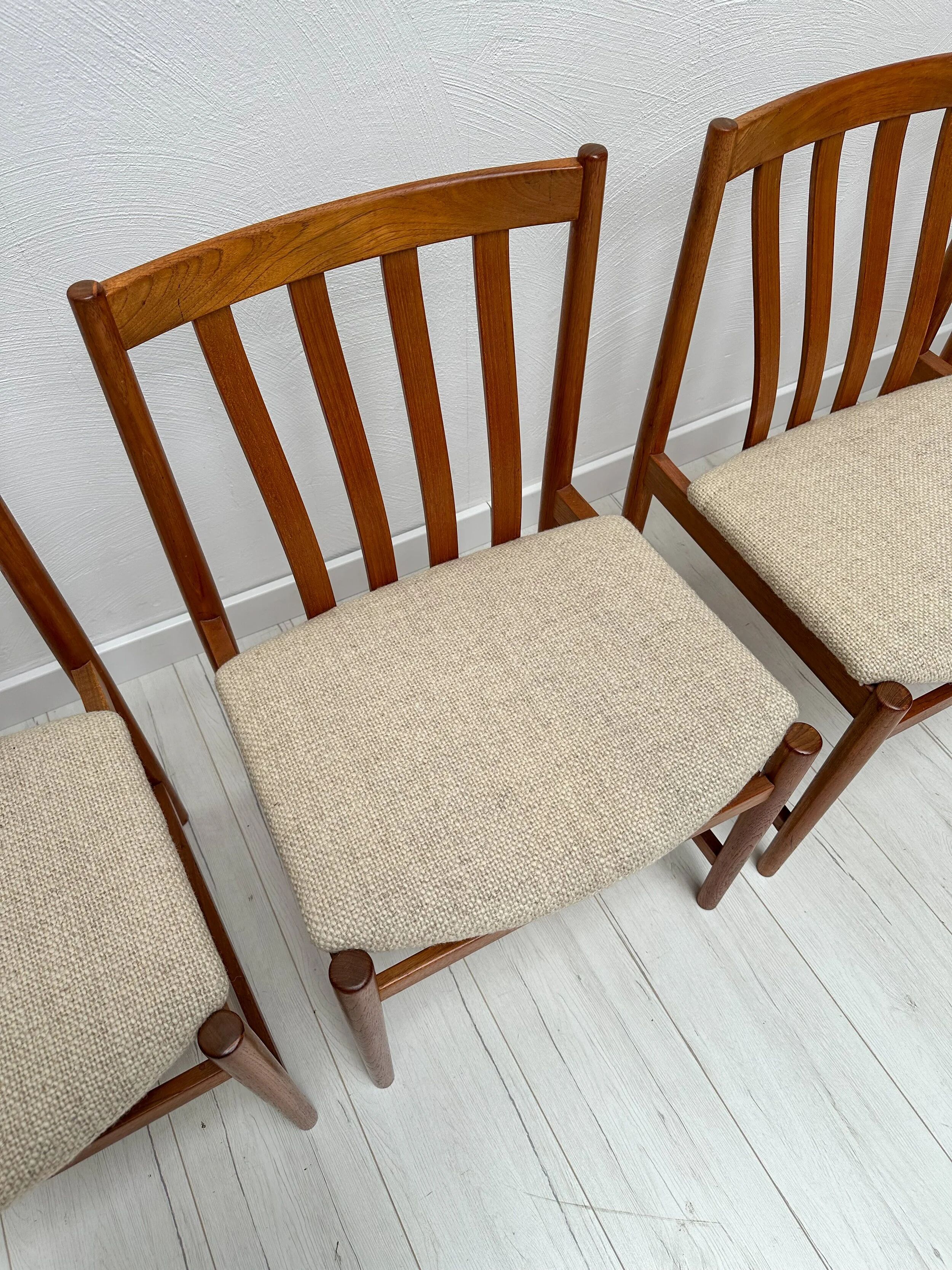 1960s Set of 4 Vintage Teak Dining Chairs by Slagelse Møbelværk